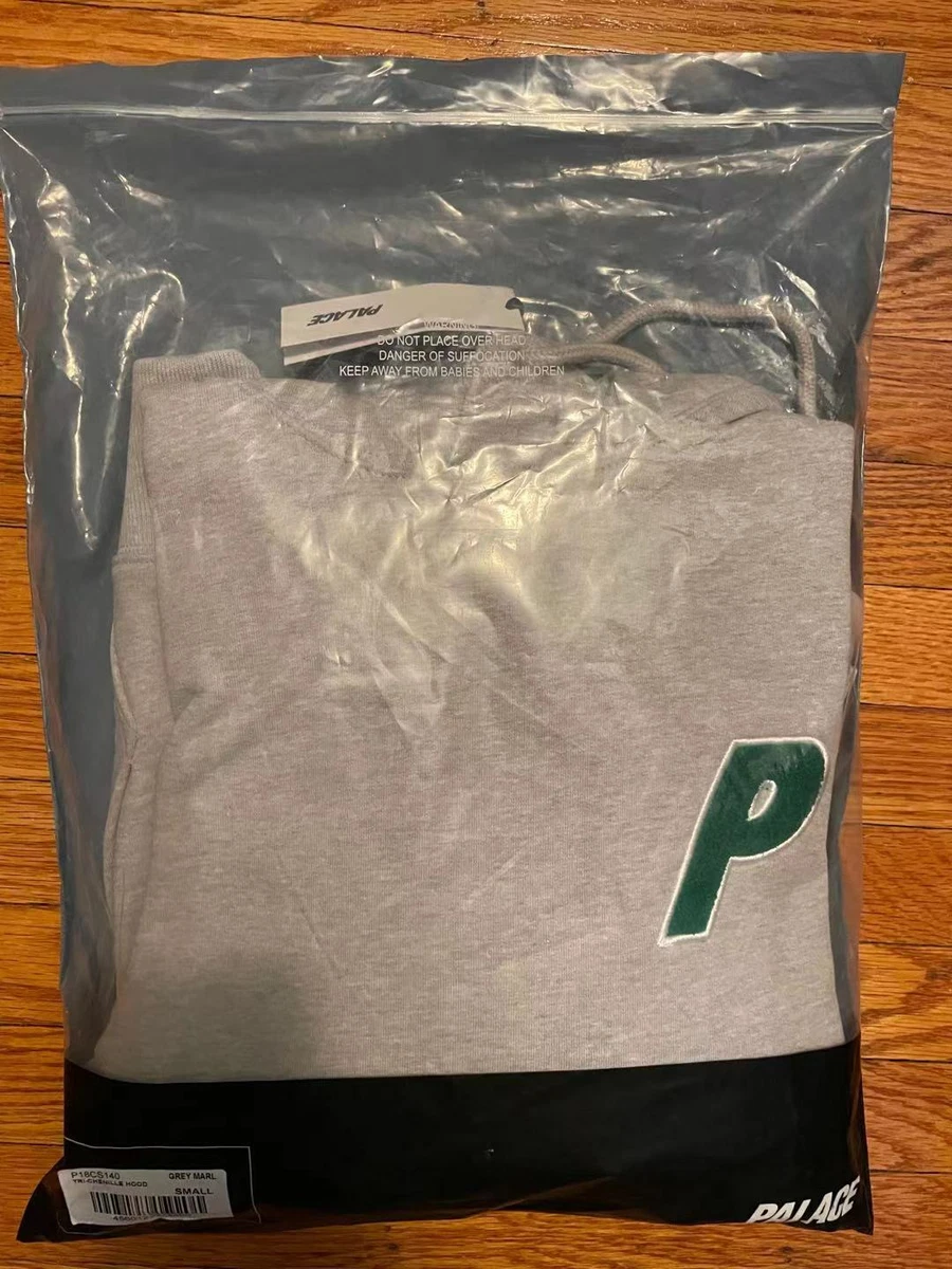 Palace Tri-Chenille Hood Grey Marl Sz Small Palace TRI-CHENILLE HOOD GRAY MARL