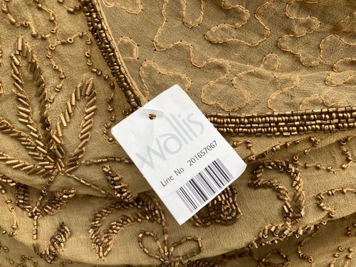 WOMENS WALLIS BEADED GOLD BLOUSE BRAND NEW WITH TAGS UK 14 LARGE TOP VEST ZZ - Picture 2 of 6