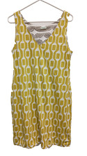 Josi Severson Womens Sleeveless Shift Dress Size Medium Yellow Printed Retro