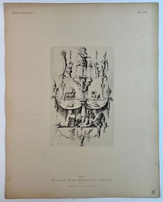 19th Century Decorative Art Ornament Lithograph Portfolio Print Germany 1877 #38