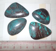 Turquoise Stone Flat Free Form Cabochon 144 Carat 4 pieces 28.8 gram Lot A