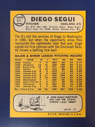 Tarjetas de béisbol Topps 1968 completan tu conjunto que elijas #458 - 598 alto # - Imagen 119 de 281
