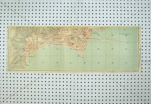 Old Vintage Print 1925Bleus Map Italy Rione Amedeo Street Plan Mergellina 20th
