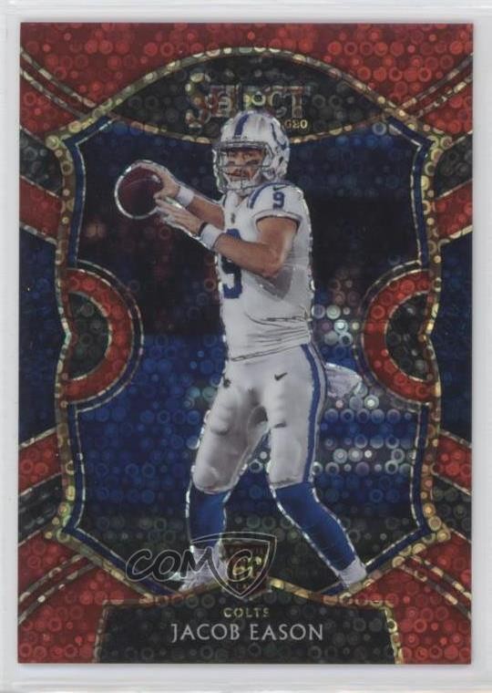 2020 Panini Select Concourse Red Disco Prizm 28/49 Jacob Eason Rookie RC 0zc5