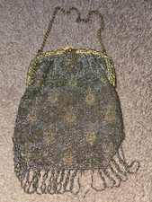 Antique French Beaded Evening Bag / Purse Made in France Metal Frame Two More