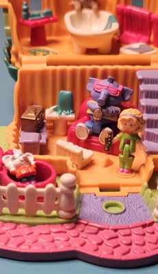 Polly Pocket Vintage 1994 Elephant House Bluebird Animal Wonderland COMPLETE