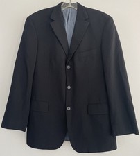 Hugo Boss Blazer Men  s 38 Short Rossellini Movie Black 100 Wool USA Suit Jacket