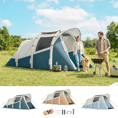 Aufblasbares Campingzelt mit Luftpumpe, einfacher Aufbau 2-3 Personen Aufblaszelt