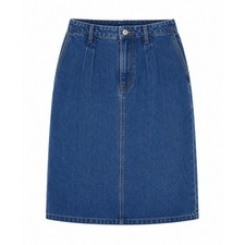 Jordache Studio Womens Size 18 Denim Skirt Blue Pleated High Waist Vintage Midi