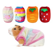 4 Pcs Cute Guinea Pig Clothes Costume Soft T-Shirt XX-Small-4PCS, Multicolor