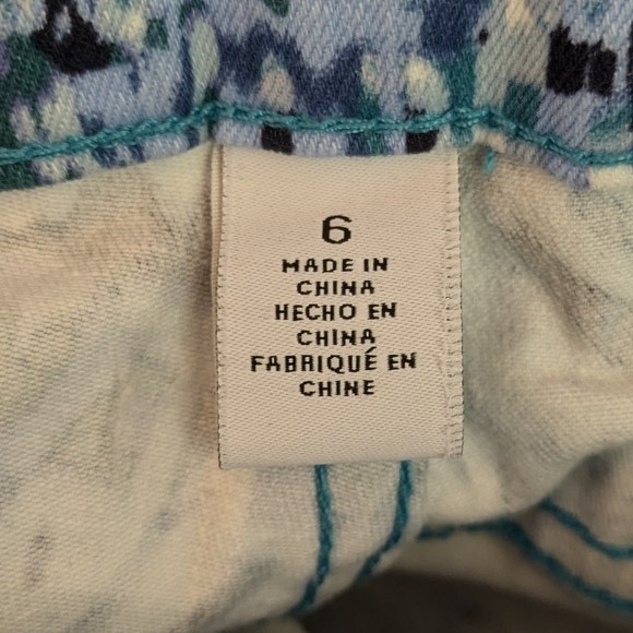 Stylish Blue Patterned Upcycled Refashioned Flare… - image 7