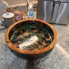 Serving or Display Bowl Hand Painted and Hand Made