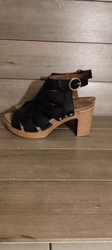 Dansko Demetra Caged Peep Toe Slingback Platform Shoes Size UK38 US 7.5 Black - Picture 5 of 12
