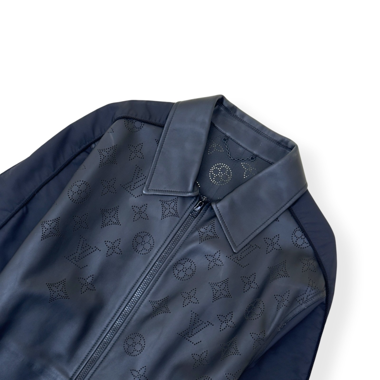 LOUIS VUITTON LEATHER MIX BLOUSON JACKET BLACK 54 / XL RRP£4000 image 3