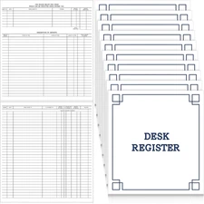 10 Pcs Large Check Registers for Desk Transaction Registers for Business Checks 