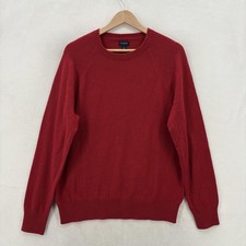 J.Crew Sweater Mens Large Red Lambswool Blend Crewneck Knit Pullover Casual NWT