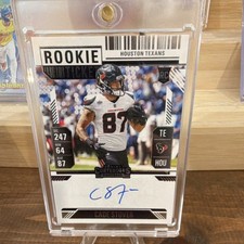 Panini Contenders 2024 Cade Stover #130 Rookie Autograph Houston Texans NFL Card. rookie card picture