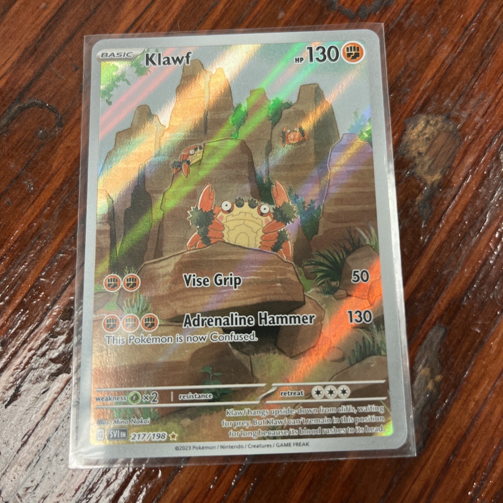 Pokémon TCG Klawf Scarlet & Violet Holo Illustration Rare Card 217/198 Base Set