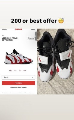 Nike LeBron 21 Prime 96 'Fire Red' Low Top Basketball Sneakers White Red Black