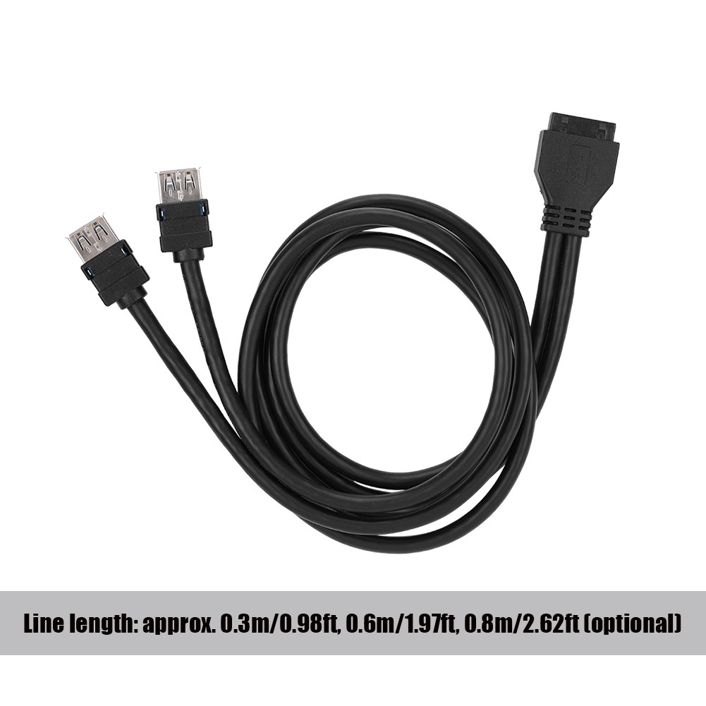 Hot (0.8m)19Pin/20Pin Female Header To Dual USB3.0 Desktop Front Motherboard