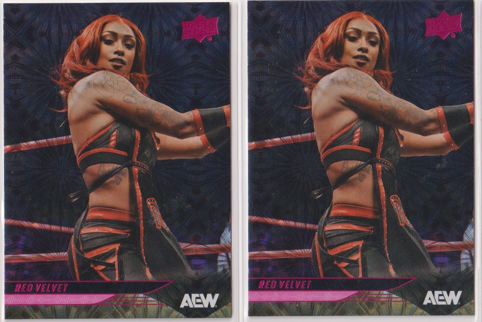 2025 Upper Deck AEW Red Velvet Pink Pyro 61/79 & 38/79 #42