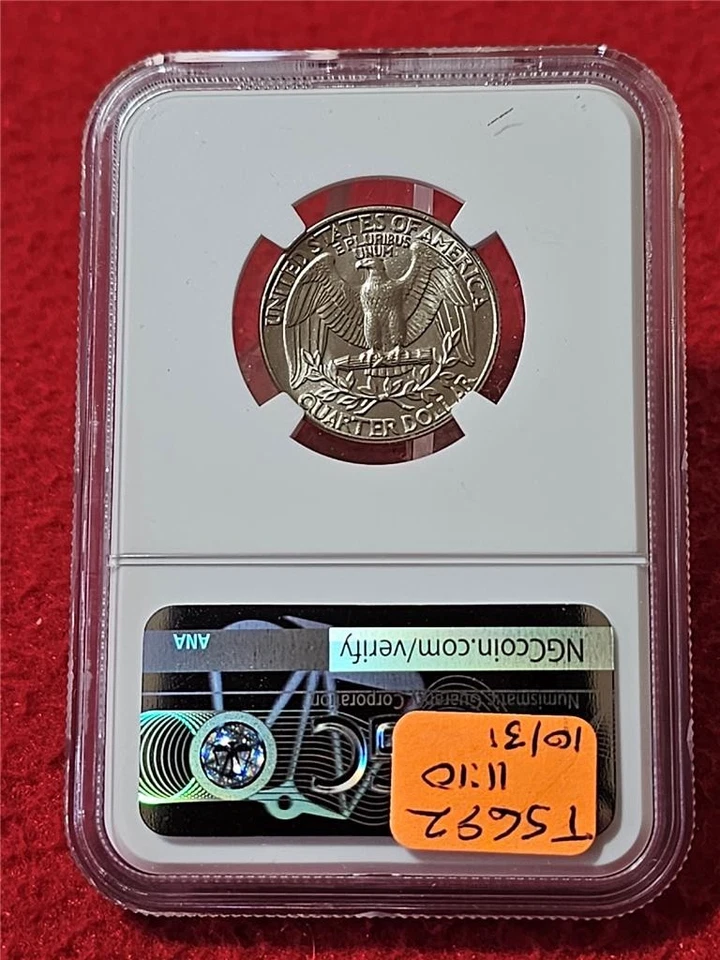 1989-D WASHINGTON QUARTER NGC MS 66 UNCIRCULATED #T5692 - Image 2 of 2