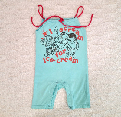 Gold Rush Outfitters 12-18m ''I Scream For Ice-Cream'' Light Blue Halter Romper