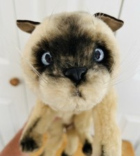 VTG 1987 Applause Avanti Siamese Cat Plush Long  Poseable With Blue Eyes