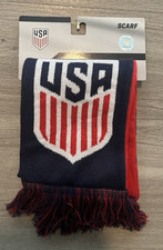 Team USA Soccer Scarf Red/White Blue "U S SOCCER" - "THE BEST OF USA" NEW