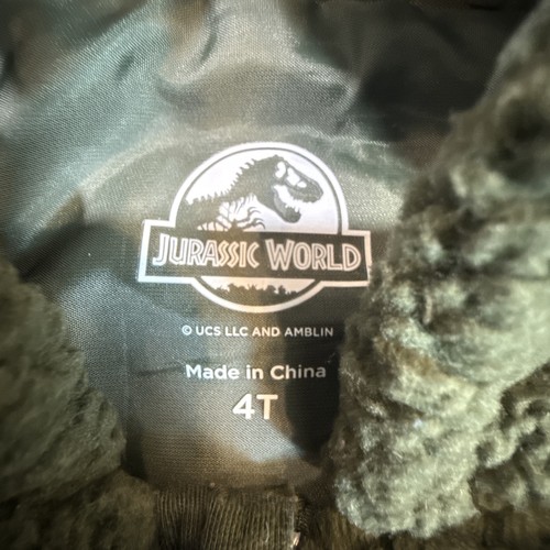 Chaqueta con capucha Jurassic World verde polar con cremallera niño pequeño 4T - Imagen 3 de 11