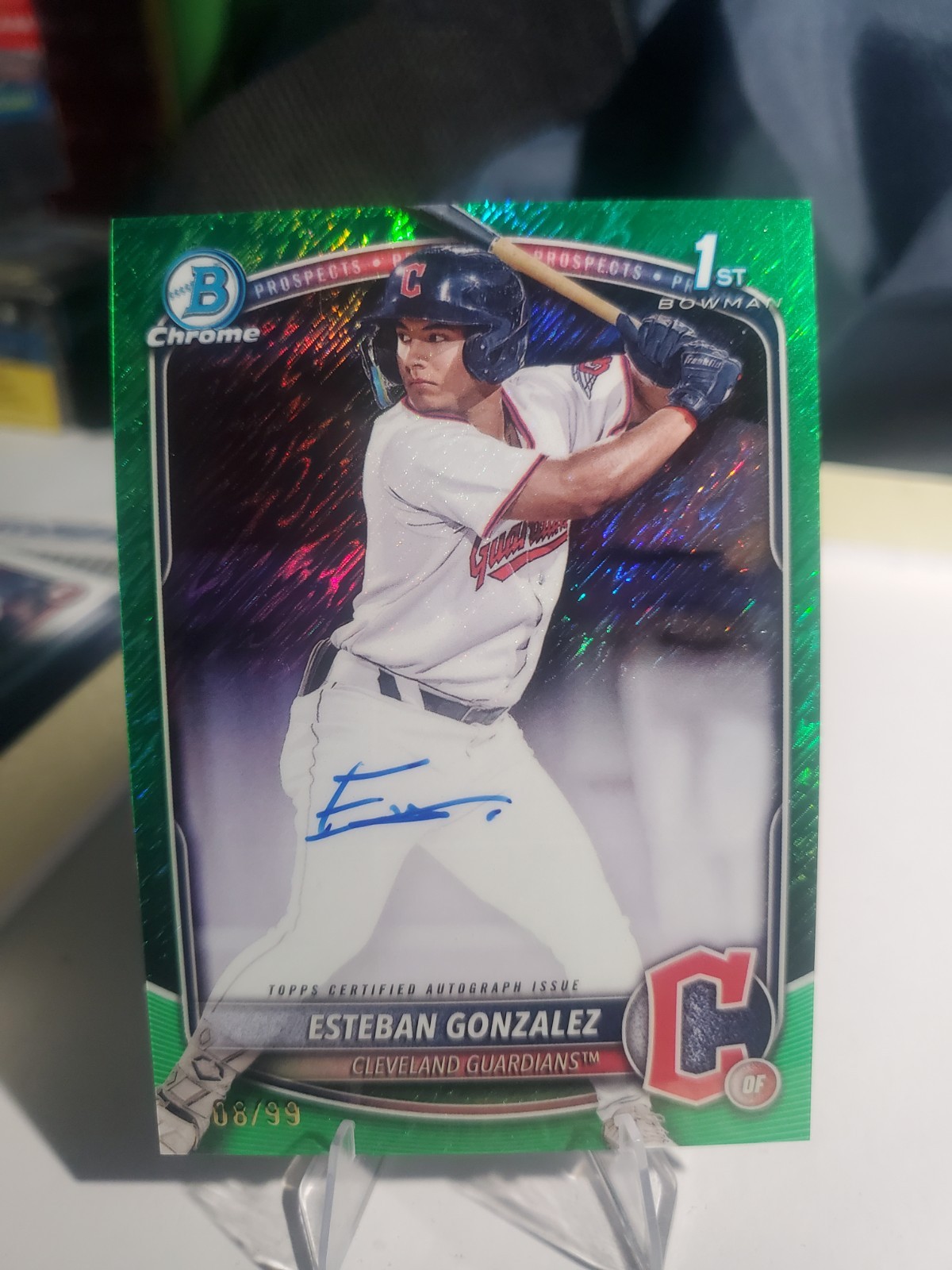 2025 Bowman Chrome 1st Autographs Esteban Gonzalez #CPA-EGO Green Refractor /99