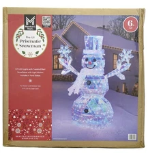 Member's Mark 570 LED Pre-Lit Prismatic Snowman, Iridescent Finish, 6ft