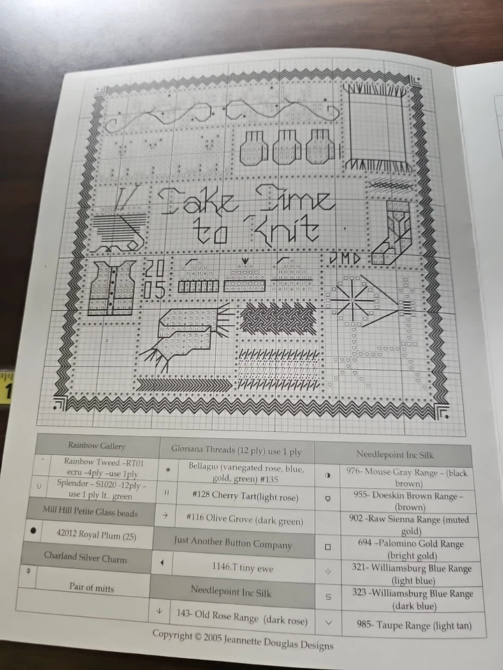 Lote de 2 folletos vintage con patrón de punto de cruz 1997 y 2005 estilo sampler y marco Foto 3 de 4