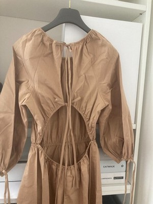& other stories langes Kleid Beige mit Cutouts NEU