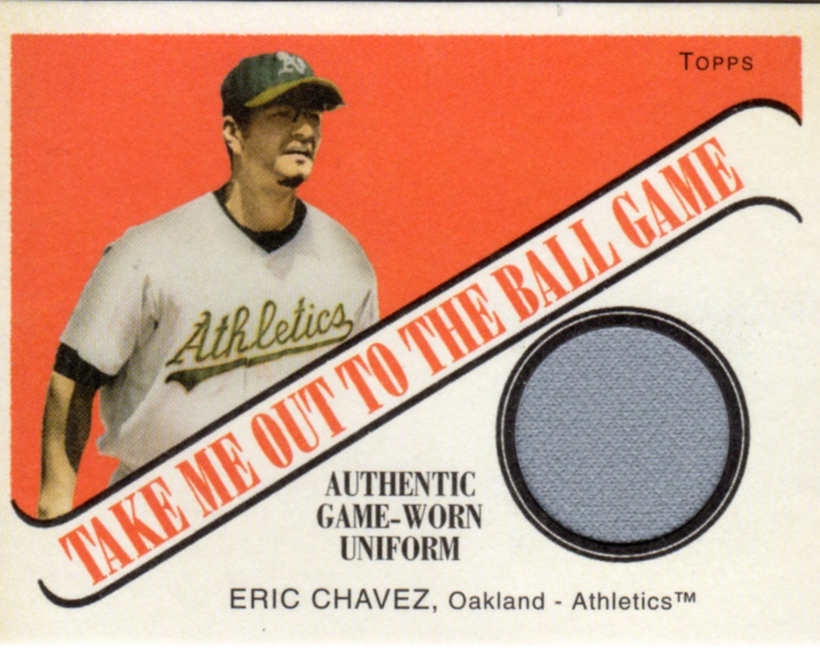 2004 Topps Cracker Jack Take Me Out to the Ballgame Relics Eric Chavez #TB-EC