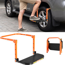 Heavy Duty Folding Tire Step Wheel Platform Adjustable For Truck Suv 453lbs Max
