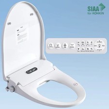 Electric Bidet Seat - Elongated Toilets In White LED Display And Remote Control