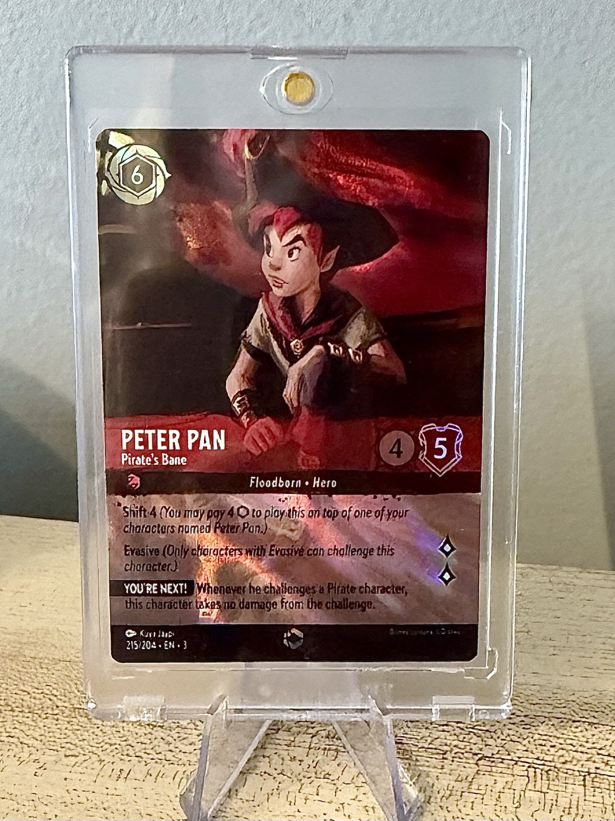 NM Lorcana Peter Pan Pirate's Bane 215/204 Into the Inklands Enchanted Rare