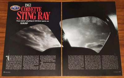 CHEVROLET 1963 CORVETTE STING RAY MAGAZINE ARTICLE ROAD & TRACK SPORTS CAR