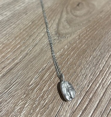 Sterling Silver Coffee Bean Pendant Cast From Real Bean