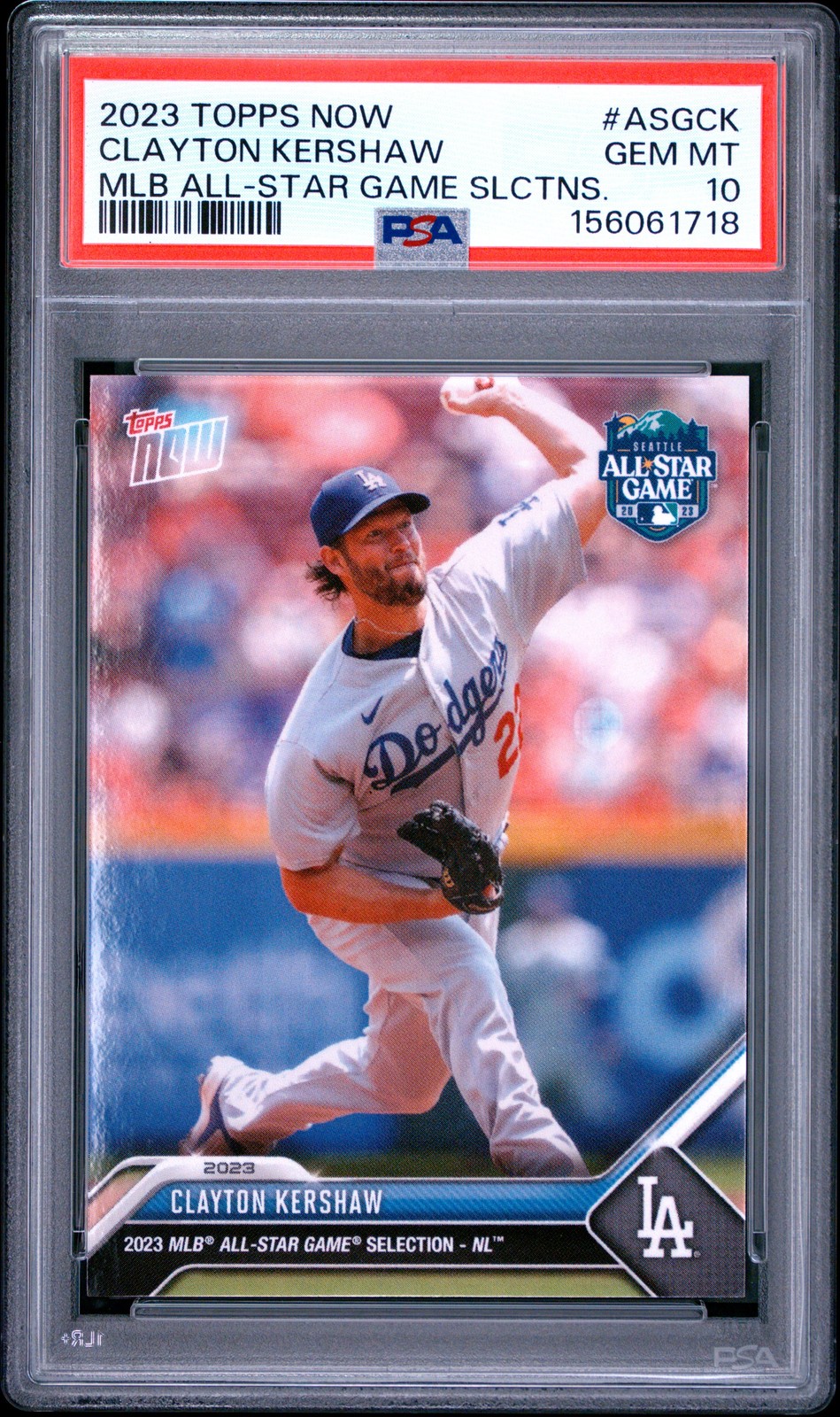 2023 Topps Now MLB All-Star Game Selections Clayton Kershaw PSA 10 Los Angeles