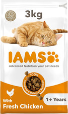 IAMS Complete Dry Cat Food for Adult 1+ Cats with Chicken 3 kg uk#1 New 5.66 per kilo