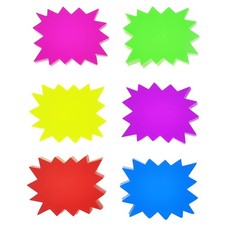 2.8x3.5Inch Neon Signs - 300 pcs 6 Assorted Bright Color, Burst Star Cutouts ...