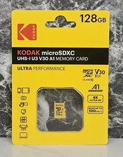 Kodak 128GB Micro SDXC UHS-1 U3 V30 A1 4k Ultra HD read up to 90mb/s