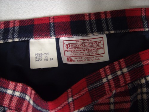 Pendleton Women's 100% Virgin Wool Tartan Red/ Blue Plaid Skirt Size 14 Petite - Picture 3 of 3