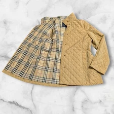 Burberry London Quilted Jacket L Size Nova Check Made in England #EL BDA