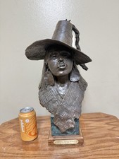 Richard Greeves Native American Bronze Sculpture Chinook Proper Woman Large Bust