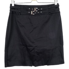 Valerie Stevens 10P Petite 10 Double Skinny Belt Black Pencil Straight Skirt