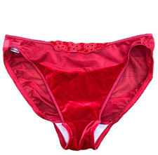 Vintage Marilyn Monroe Red Velvet Sheer Panties Size M Style 7803