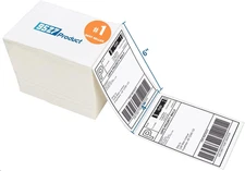 Fanfold 4 X 6 Direct Thermal Labels White Perforated Shipping Labels, 500Pcs per